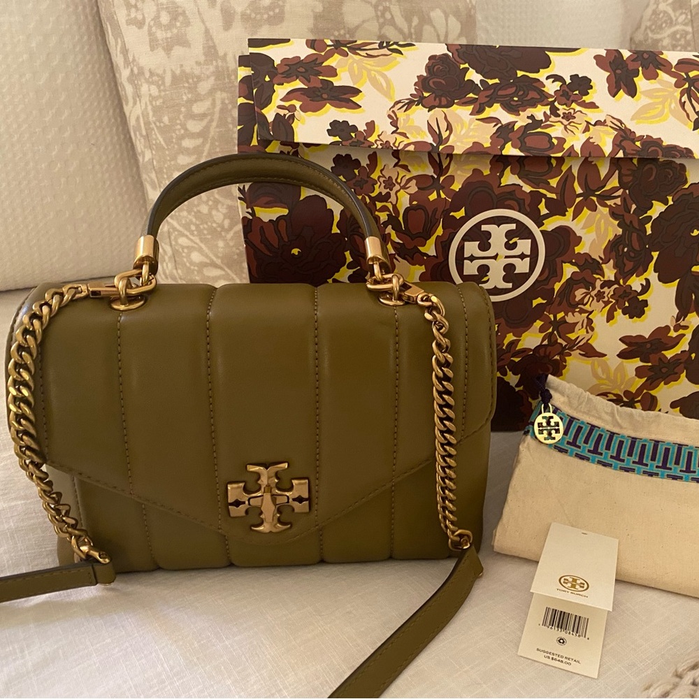 Brand NWOT Auth Tory Burch Kira Small Satchel Toasted Sesame